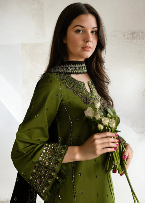 WNT221 Ezzah 3pcs - Embroidered dress